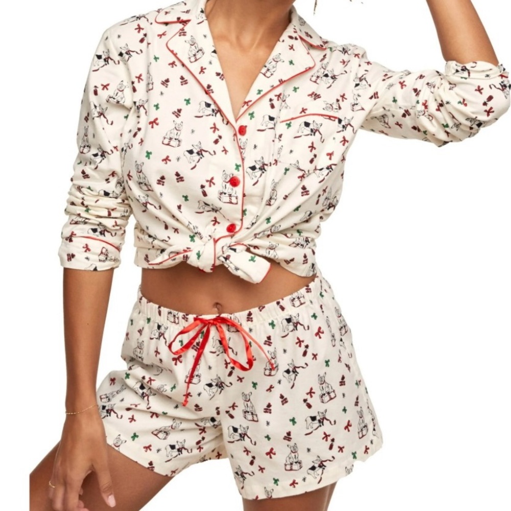 Adore Me French Bulldog and Bows Christmas Pajamas